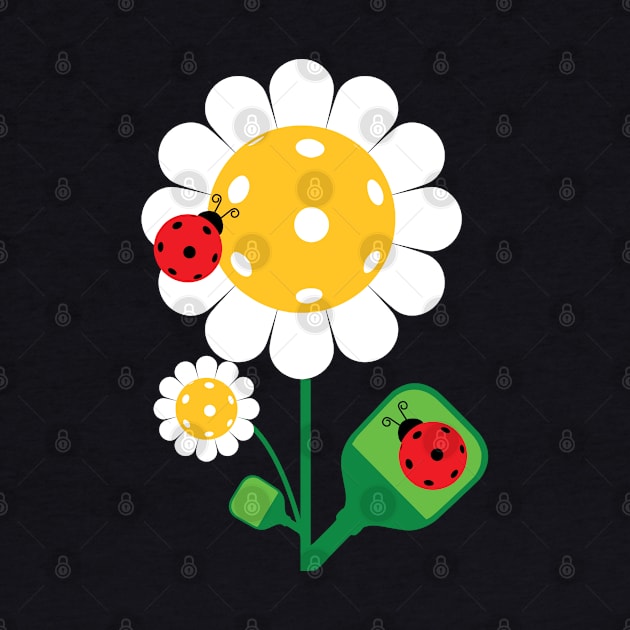 Pickleball - cute daisies with lady bird by FK-UK